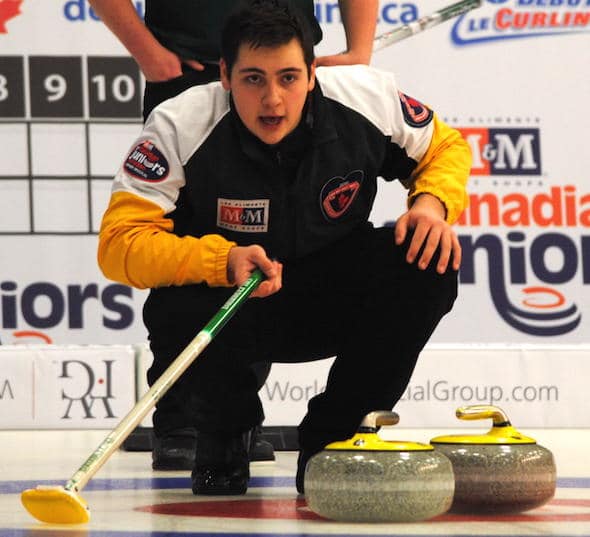 Northern Ontario's Tanner Horgan picked up a big win over P.E.I. on Tuesday. (Photo, Amanda Rumboldt)
