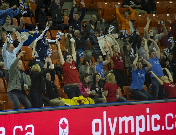 Finland's Aku Kauste, front, will play for the bronze medal on Sunday. (Photo, Curling Canada/Michael Burns)