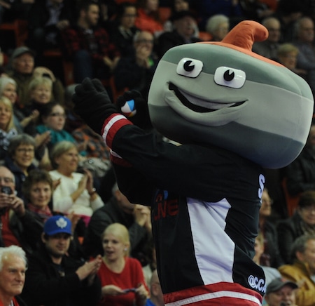 Slider had the Scotiabank Centre rocking on Friday night. (Photo, Curling Canada/Michael Burns)