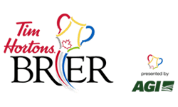 Tim Hortons Brier, presented by AGI, logo.