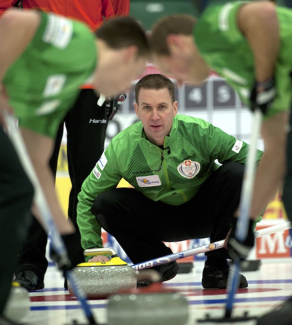 Brad Gushue's team from St. John's claimed the men's title at the Grand Slam Canadian Open in Yorkton, Sask. (Photo, CCA/Michael Burns)