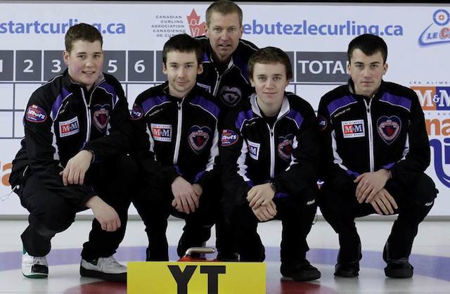Wade Scoffin with Team Yukon at the 2013 M&M Meat Shops Canadian Junior Curling Championships in Fort McMurray, Alta. (CCA Photo)