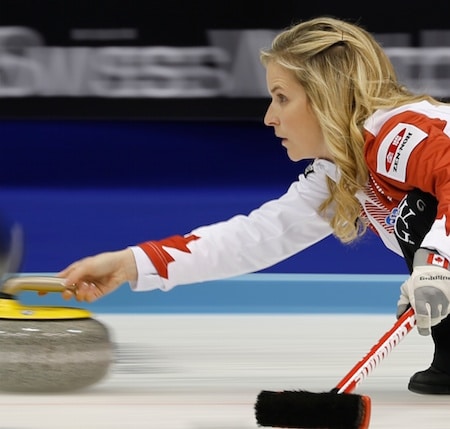 Team Canada skip Jennifer Jones and her team improved to 2-0 with a win over Scotland. (Photo, WCF/Richard Gray)
