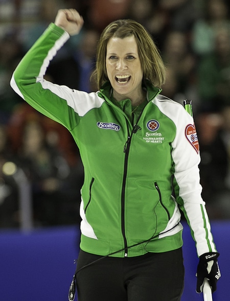 Stefanie Lawton and her team from Saskatoon won a World Curling Tour event on the weekend in Vernon, B.C. (Photo, Curling Canada/Andrew Klaver)