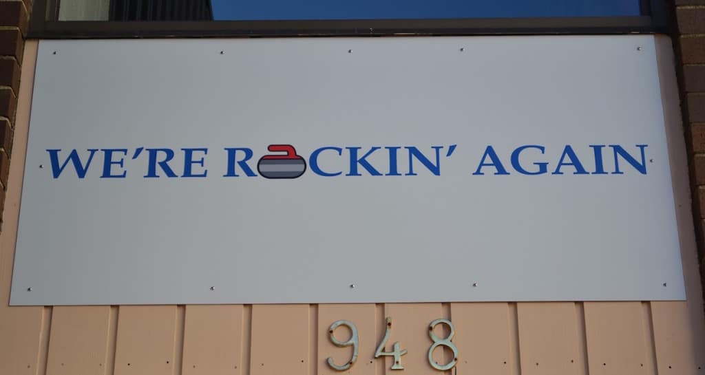 The sign in front of the Halifax Curling Club says it all (Photo by Jordan Whitehouse)
