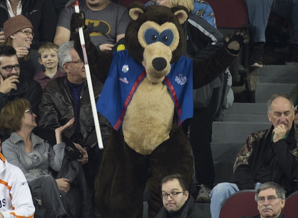 Ottawa Ont.Mar 6, 2016.Tim Hortons Brier.Brier Bear. Curling Canada/ michael burns photo
