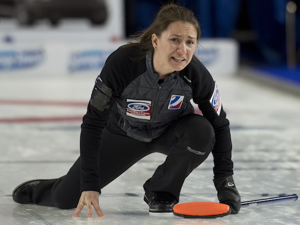 Anna Sidorova et l'équipe de Russie ont apprécié un lundi parfait au Championnat du monde de Ford à Swift Current. (Photo, Curling Canada / Michael Burns)