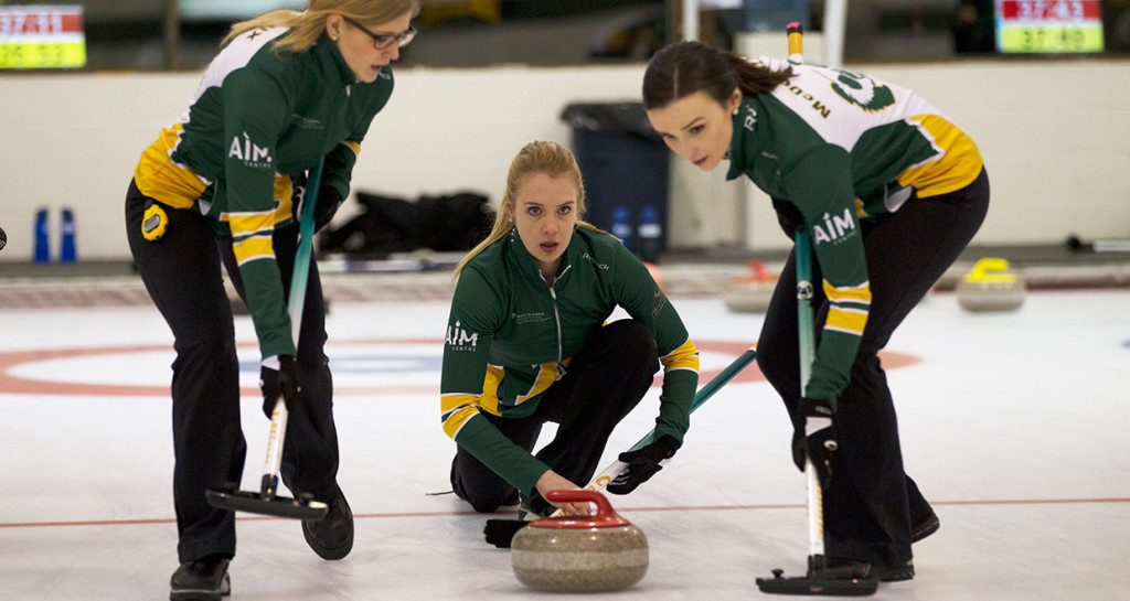 Alberta Pandas vice-skip Danielle Schmiemann (photo by KenReid)