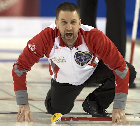 Ottawa Ont.Mar 6, 2016.Tim Hortons Brier.N.L. skip Brad Gushue, Curling Canada/ michael burns photo