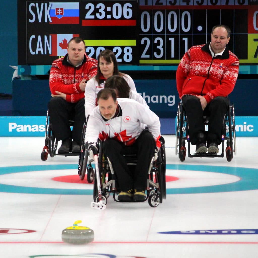 Alternate Jamie Anseeuw got into the game vs. Slovakia and helped Canada to a 9-5 win. Photo: Brian Chick - Curling Canada