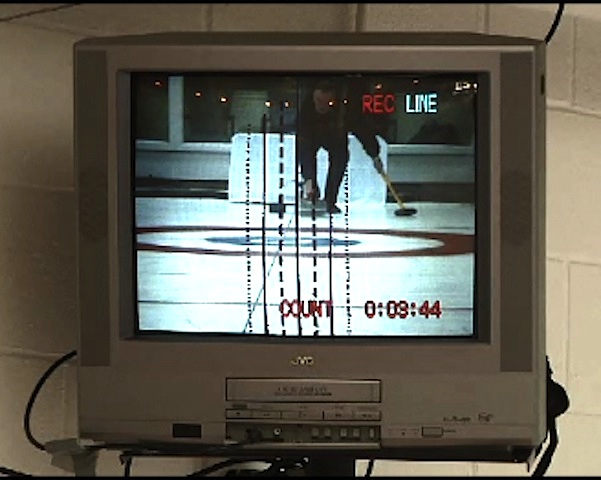 Scott Taylor’s specialized software makes it easy for curlers to see just how well they stay on the line of delivery (Photo courtesy Scott Taylor)