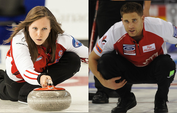 Équipes commandé par le capitaine Rachel Homan, à gauche, et John Morris font partie du programme de l'équipe nationale de la CCA pour la saison 2014-15. (Photos, ACC)