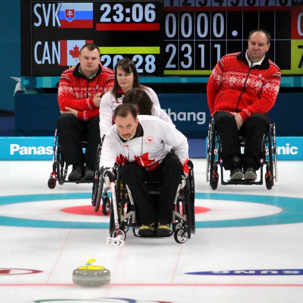 Alternate Jamie Anseeuw got into the game vs. Slovakia and helped Canada to a 9-5 win. Photo: Brian Chick - Curling Canada 