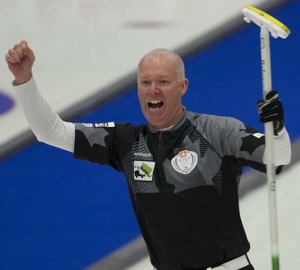 Glenn Howard captured his record 16th Ontario men's championship on Sunday in Brantford. (Photo, Curling Canada/Michael Burns)
