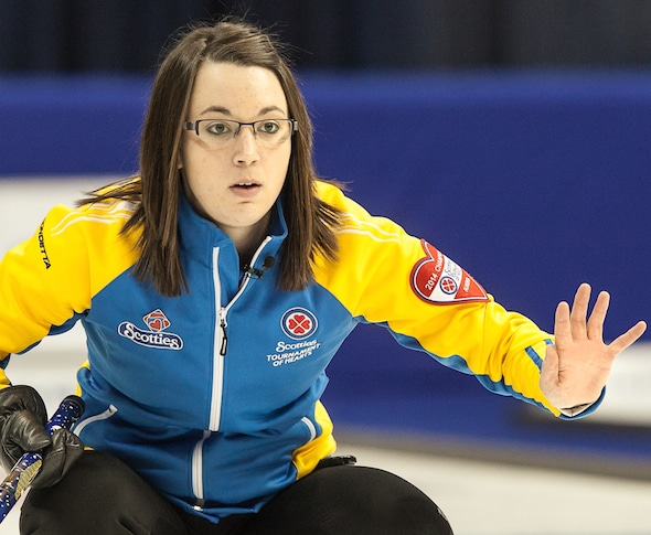 Val Sweeting's team from Edmonton finished second at a World Curling Tour event on the weekend in Vernon, B.C. (Photo, CCA/Andrew Klaver)