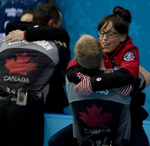 Sochi Ru.Feb21-2014.Winter Olympic Games.Men's Gold Medal Game.Team Canada,skip Brad Jacobs.WCF/michael burns photo