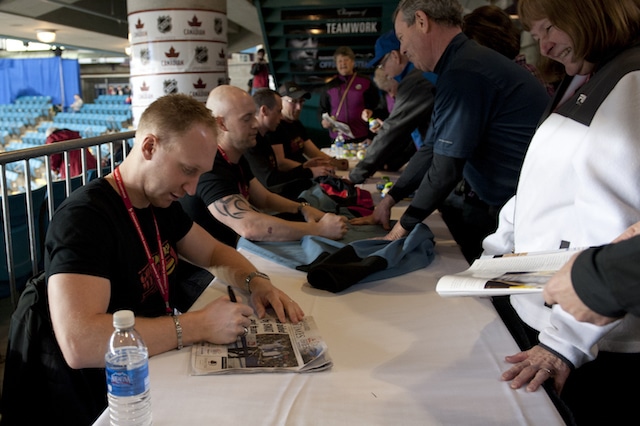 Kamloops B.C.Mar8_2014.Tim Hortons Brier.Team Jacobs Autograph Session.CCA/michel burns photo