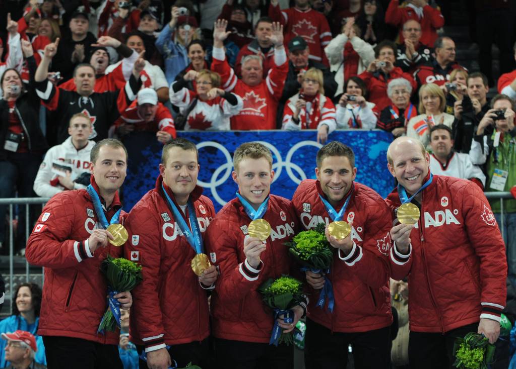 Kevin Martin skipped Team Canada to gold at the 2010 Olympic Winter Games at Vancouver. From left, alternate Adam Enright, lead Ben Hebert, second Marc Kennedy, vice-skip John Morris, skip Kevin Martin.